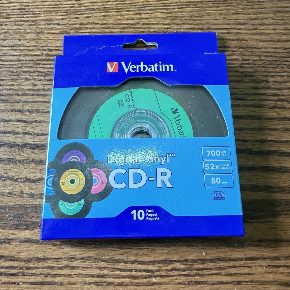Verbatim‎ Digital vinyl, CD-R,Pack of 10, color coded  80 min, 700MB Retro NOS